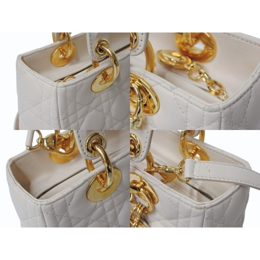 Christian Dior Lady Shoulder Bag Cannage Beige Tan Lambskin - Picture 5 of 10